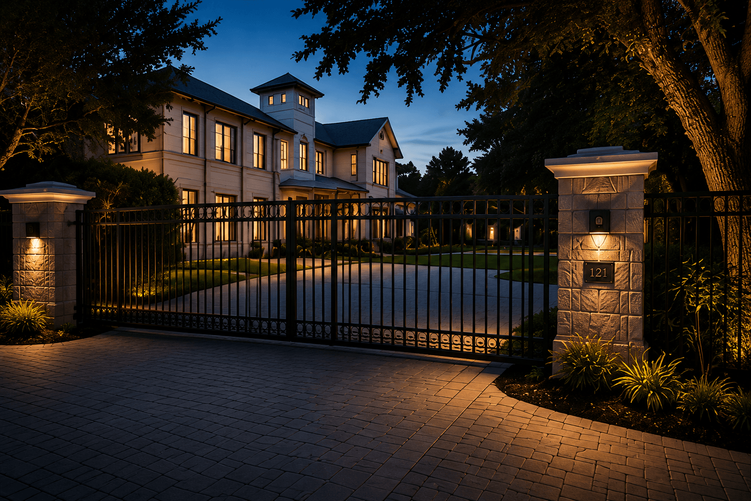 Smart gate automation retrofit for a luxury Houston driveway gate